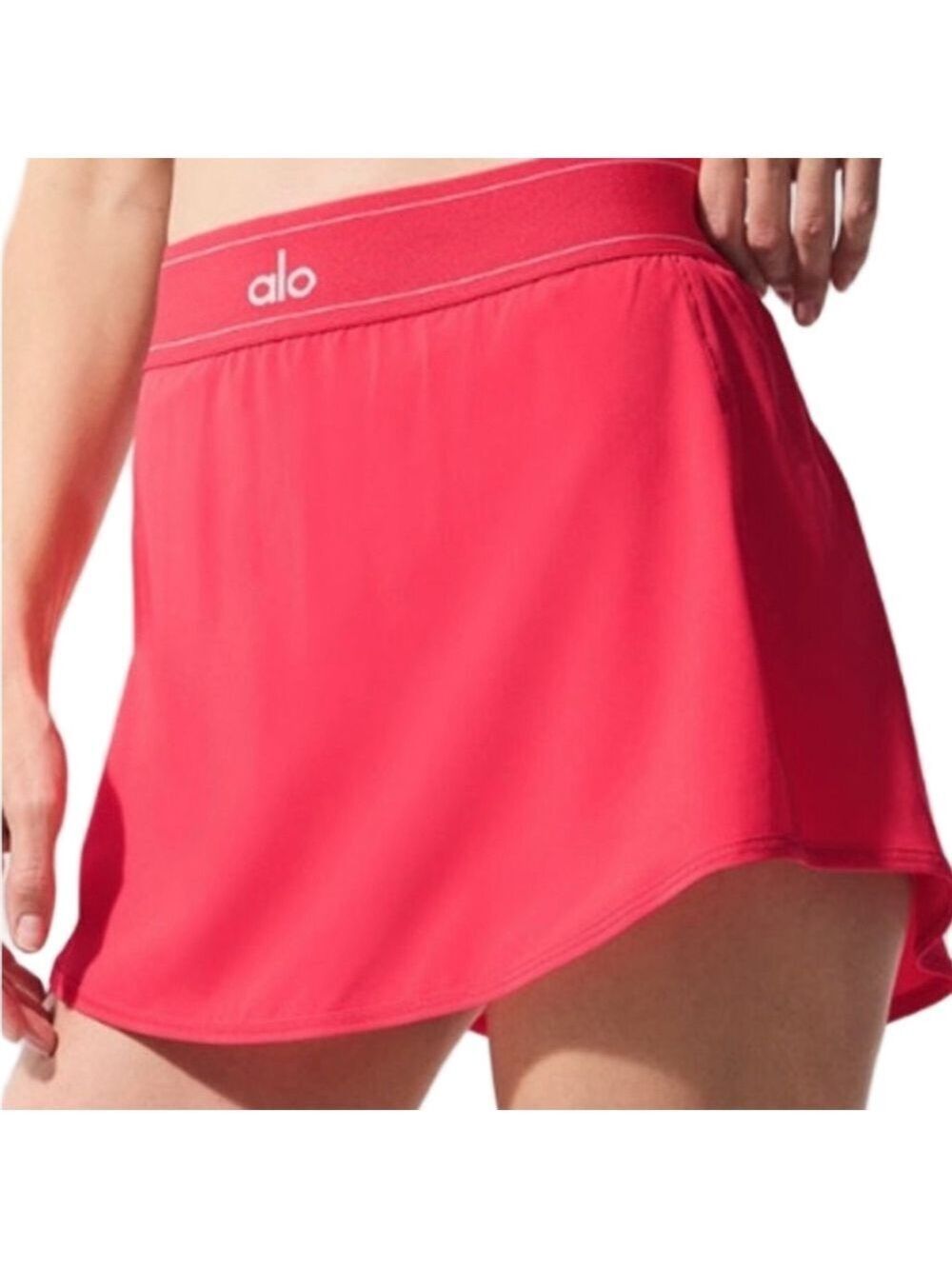 Alo Yoga Candy Red Match Point Skirt w Shorts NWT